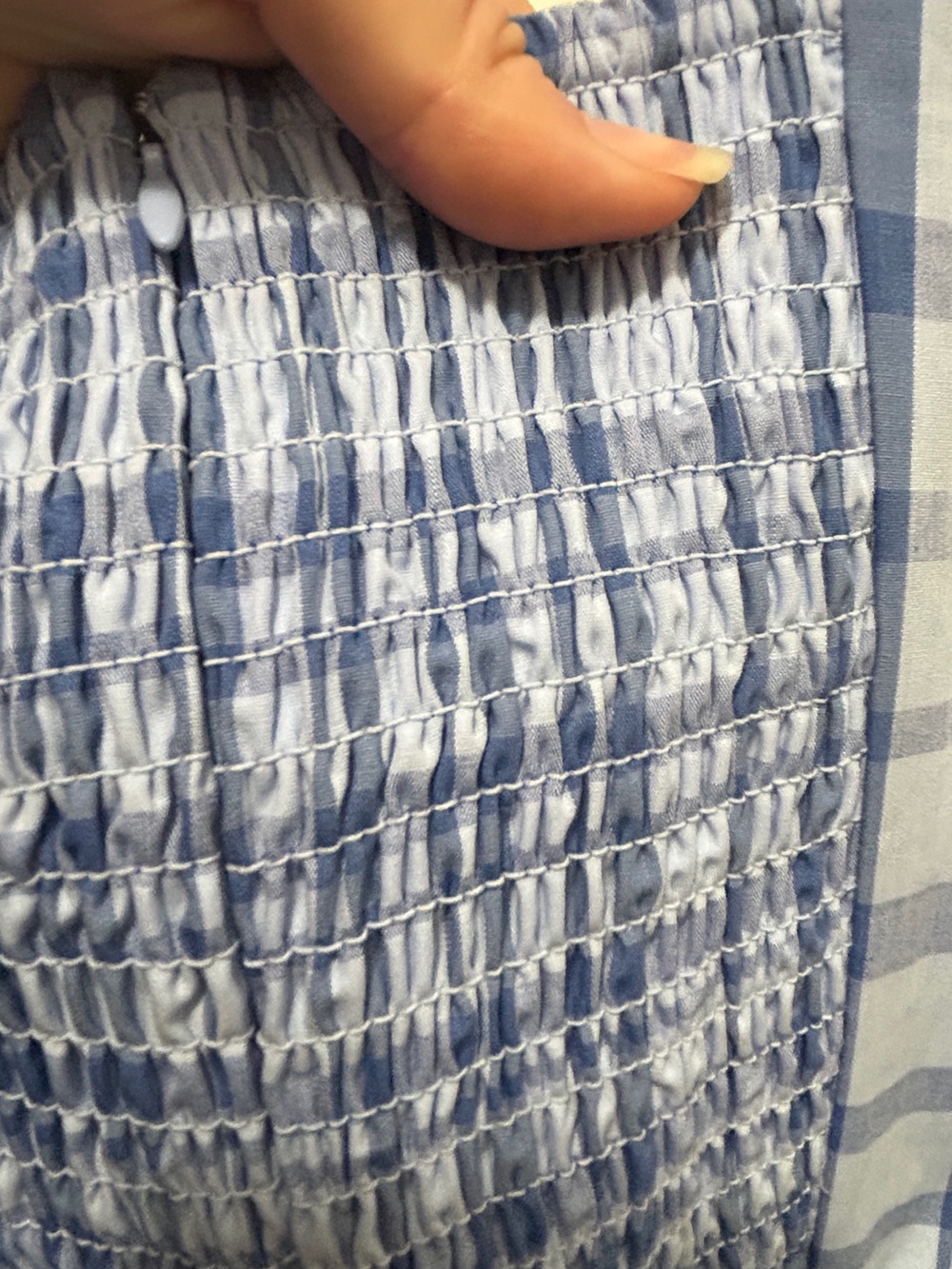 Free Assembly Blue Plaid Midi Dress Size L 12-14 NWT Cottagecore - Picture 7 of 12